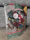 Bucilla Felt Christmas Stocking Applique Kit Santa s Sleigh 86866 18    Long