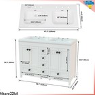 47inch Bathroom Vanity Bathroom Storage Cabinet With Double Ceramic Sink White