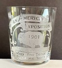 1901 Pan American Expo Etched Souvenir Shot Glass With Case