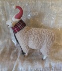 Colin s Creatures  Christmas Elf Sheep Ram Porcelain Wool Hat Scarf Signed 2019