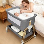4in1 Baby Bassinet 7 Height Adjustable Bedside Sleeper W  Wheels For Boys Girls