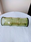 Vintage Tall Bamboo Shaped Green Recycled Glass Vase
