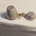 Vintage Silver Metal Measuring Cup Set 2pc 1 Cup And 1 4th Cup Measuring Cups