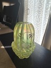 Fenton Topaz Opalescent  lily Trail  Fairy Lamp     Signed By Pam Fleak  2001 