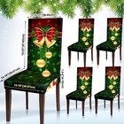 Pcs Christmas Chair Covers Set - Stretch Removable Washable Christmas 4 Green