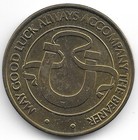 Vintage Gold Tone May Good Luck Always Accompany The Bearer Coin Token Horseshoe