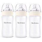 3 Pack Feeding Balance Wide-neck Glass Anti-colic Baby Bottles 9oz 6m 