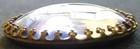 1 Czech Crystal Glass brass Dome Button  g815 - Antique Components Signed -large