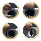 Black Quad Table Cigar Cutter 4-1 52 58 Ring Gauge V Cuban Cut Metal Cast Body