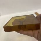 222g Vtg Apple Juice Yellow Translucent Clear Bakelite Catalin Base Block Chunk