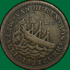 1841 1837 Webster Credit Currency Van Buren Hard Times Token Counterstamp  37925