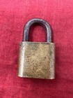Padlock Vintage Old Antique Heavy Lock Cast Iron Brass Round No Key