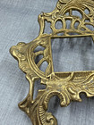 Vintage Ornate Brass Art Nouveau Style Inkwell Holder  7 X 5    Weighs 12 Oz 