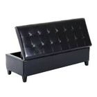 Homcom Large 51  Tufted Faux Leather Ottoman Storage Bench