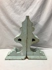 Antique Vtg Pair Shabby Blue 8x16 Wood Corbel Porch Brackets Chic Old 1136-25b