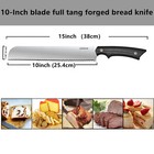 Oerla 10 Inch Forged Cutlery 420hc Full Tang Steel Bread Knife With G10 Handle