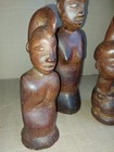 Lot Of 3 African Hand Carved Statues  Tribal Antique  Female Male  Ashtay Solid 
