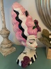 18  Frankenstein Monster Bride Bust With Pink Hair Halloween Decor 