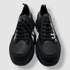  950 Alexander Mcqueen Mens Black Leather Lace-up Sneaker Shoes Size 43