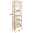 5-tier Wooden Shelving Unit With Removable Cover