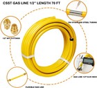 Csst Corrugated Stainless Steel Tubing 70 Ft 1 2  Flexible Natural Gas Line Pipe