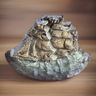 Antique C j o  Judd Nautical Maritime Sea Clipper Ship Flag Cast Iron Doorstop