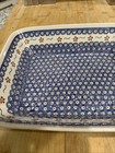 Vtg Boleslawiec Polish Pottery Large 12x9 5 Inches Rectangular Baker Peacock  