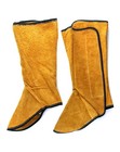 Qwork Fireproof Shoe Leg Cover Leather For Welding Welder Work Boot 1 Pair 