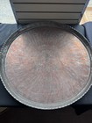 Vintage Islamic Middle Eastern Hammered Copper Platter Large 30   
