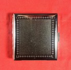 Black Purple Flower Jewel Rhinestone Metal King Size Cigarette Case Money Stash