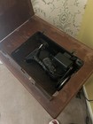 Vintage Singer Model U k Electric Household Sewing Machine W Wood Cabinet Table