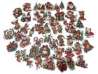 20 Vintage Retro Style Christmas Stickers Festive Santa Reindeer Bear Mouse Cat