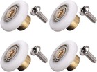 Set Of 4 Dia 19mm Stainless Steel Shower Door Wheels Rollers Runners White