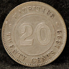 Mauritius  1899 20 Cents  Km11 1  Silver   0600 Oz  Ef  A Few Marks  3-11