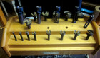 Vintage Lervad Handmade Wooden 2 Tier Toolbox W  20 Forstner Multi Spur Bits 