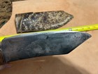 Old Hand Forged Bowie hunting Knife  Dcm Stamp   Nice Custom Rawhide Sheath 