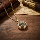 Vintage Style Solid Brass Compass Necklace Nautical Working Pendant Travel Gift