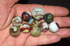          Beautiful Lot Of 10 Jabo das Mixed Runs Collector Marbles  750 Mint        