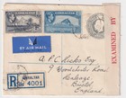 1939 Gibraltar Registered Letter Ww2 To Bristol Gibraltar Postal Censor