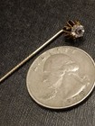 Antique Victorian Clear Faceted Paste Solitaire Stick Pin Hat Pin