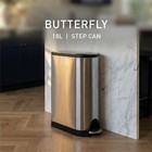 Simplehuman 18 Liter Butterfly Lid Kitchen Step Trash Can Brushed Steel Gallon