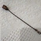 Gold Tone Metal Watch Chain W  Ornate Fob  Swivel Clasp  Engraved    pat   d     6   