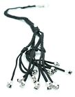 Paracord Motorcycle Biker Whip Get Back Whip Metal Skulls 36  Black