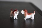 Dog Figures Lot Small Rubber Puppies White Brown Gray  2 A a