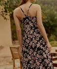 Pact Women s Fit   Flare Midi Dress Large Short Scattered Posies Black