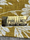 Vtg Parisian Prints Linen Tea Kitchen Towel Yellow gold Daisies Flowers