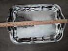 Irvinware Oblong Rectangular Chrome Silver Engraved Serving Tray 