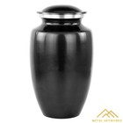 Black Cremation Urn For Human Ashes - Elegant Memorial Urn With Secure Lid