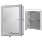 Mirrored Medicine Cabinet Wall-mounted Bathroom Storage Organizer W shelf Grey