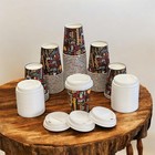 Disposable Coffee Cups Single Wall 8oz And 12oz With Lids Printed Cappuccino Uk